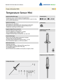 Thumbnail of document Data Sheet - TSMA/TSBA Temperature Sensors